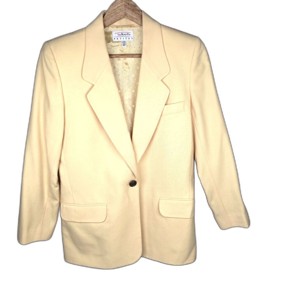 Talbots Blazer Butter Yellow 6P Pure Wool Petite Old Money Quiet Luxury
